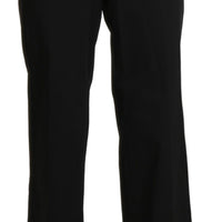 Black High Waist Straight Dress Trouser Pants