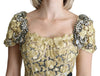 Gold Crystal Embellished Lace Sheath Maxi Dress