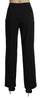 Black High Waist Straight Dress Trouser Pants