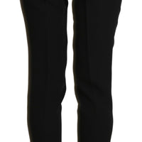 Black High Waist Skinny Cropped Dress Trouser Pant