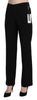 Black High Waist Straight Formal Dress Trouser