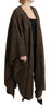 Brown Cape Blazer Coat Wool Blend Jacket