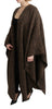 Brown Cape Blazer Coat Wool Blend Jacket