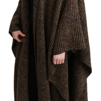 Brown Cape Blazer Coat Wool Blend Jacket