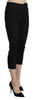 Black High Waist Skinny Cropped Dress Trouser Pants