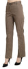 Brown High Waist Straight Dress Trouser Pants