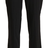 Black Mid Waist Straight Formal Dress Trouser Pants