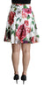 White Floral A-line High Waist Mini Skirt