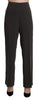 Gray High Waist Straight Dress Trouser Pants