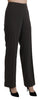 Gray High Waist Straight Dress Trouser Pants