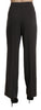 Gray High Waist Straight Dress Trouser Pants