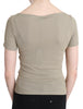 Gray 100% Nylon Short Sleeve Casual Tank Top Blouse