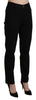 Black High Waist Straight Casual Trouser Pant