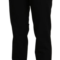 Black High Waist Straight Casual Trouser Pant