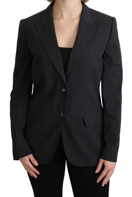 Gray Single Breasted Blazer Cotton Jacket