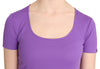 Purple 100% Polyester Short Sleeve Top  Blouse