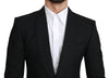 Black Single Breasted Formal Wool Blazer