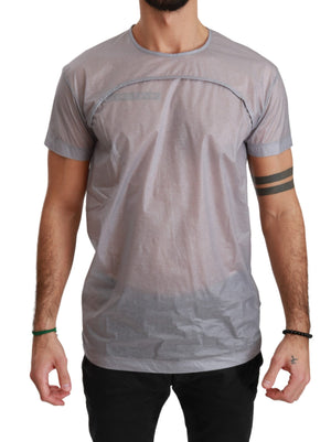 Gray See Through Roundneck Mens T-Shirt