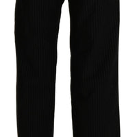 Cotton Black High Waist Flared Pants