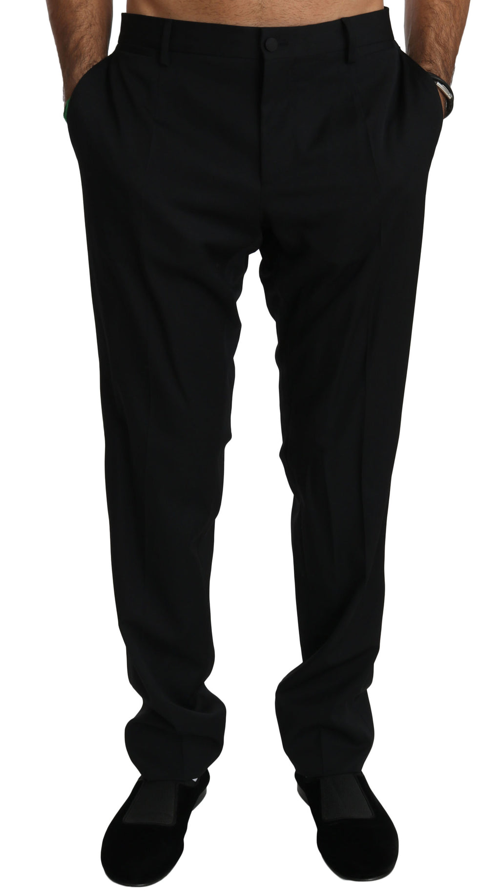 Black Slim Dress Formal Trouser Wool Pants