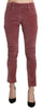 Red Mid Waist Skinny Cotton Pants