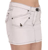 White Cotton Stretch Casual Mini Skirt