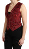 Bordeaux Brocade Waistcoat Vest Cotton Top