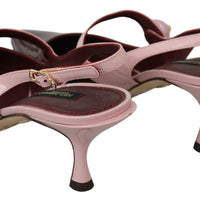 Pink Bordeaux Heels Slingback Leather Shoes