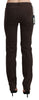 Brown Mid Waist Skinny Slim Trouser Cotton Jeans