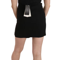 Black Sequined Stretch Mini Shift Dress