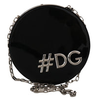 Black Leather Shoulder #DG GIRLS Clutch Purse