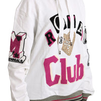 White Royal Club Hooded Crystal Sweater