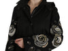 Floral Sequined Beaded Hooded Jacket Coat