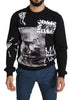 Black Sicily Photo Print Pullover Sweater