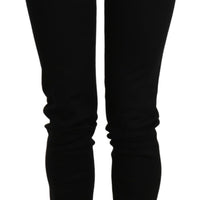 Black High Waist Skinny Trouser Cotton Pants