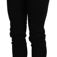 Black High Waist Skinny Trouser Cotton Pants