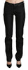 Black Mid Waist Skinny Slim Denim Trouser