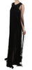 Black Silk Beaded Sequined Sheer Dress