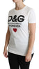 White D&G Forever Print Cotton T-Shirt Tops