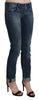 Blue Washed Low Waist Skinny Denim Slim Trouser