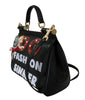 Black Fashion Sinner Patch Shoulder Borse Sicily Purse Bag