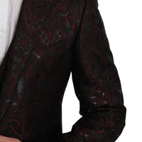 Maroon Brocade 3 Piece Formal MARTINI Suit