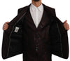 Maroon Brocade 3 Piece Formal MARTINI Suit