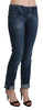 Blue Washed Low Waist Skinny Denim Trouser