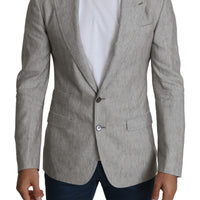 Gray Linen Silk Coat NAPOLI Light Blazer