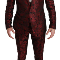 Bordeaux MARTINI Floral Silk 3 Piece Suit