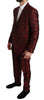 Bordeaux MARTINI Floral Silk 3 Piece Suit