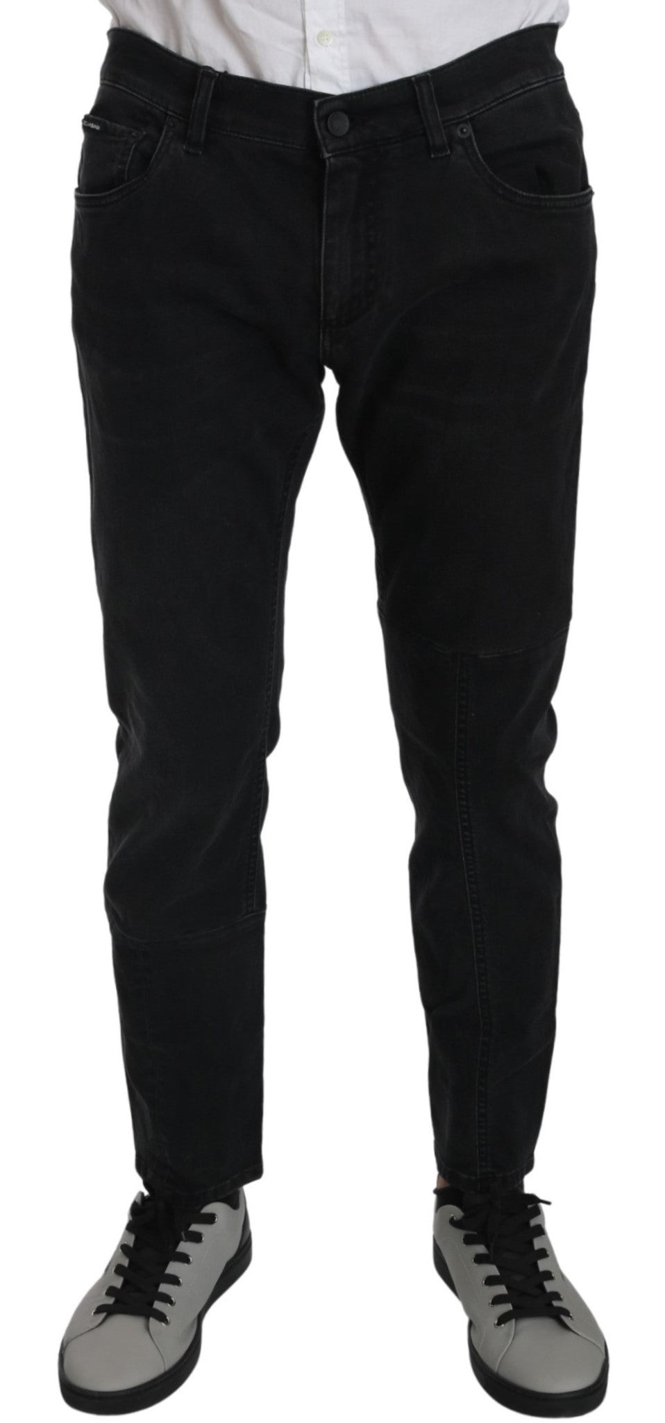 Black Cotton Stretch Skinny Slim Fit GOLD  Jeans