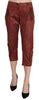 Bordeaux Gold Cotton Capri Trousers Pants