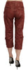 Bordeaux Gold Cotton Capri Trousers Pants